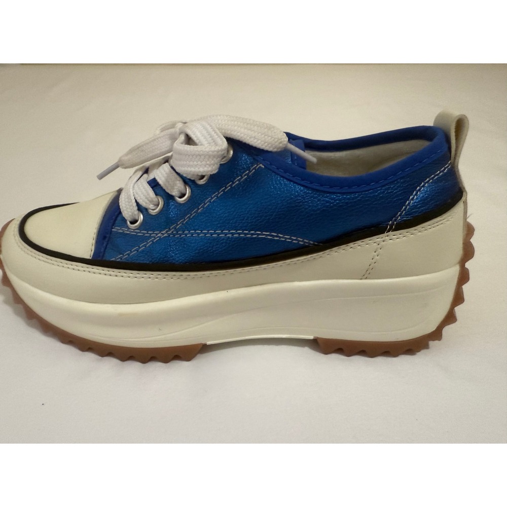 MKS Platform Sneakers Women's Blue White Metallic Leather Lace‎ Up Size 8 NWOT - Picture 7 of 9